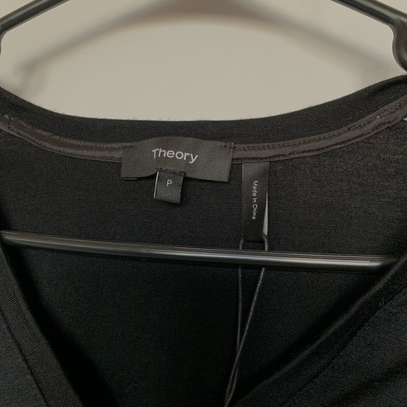 Theory Black White Wool Deep V-neck Body Suit NWT - Picture 4 of 7